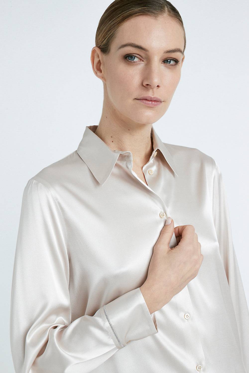 Peserico Camicia in raso di seta stretch