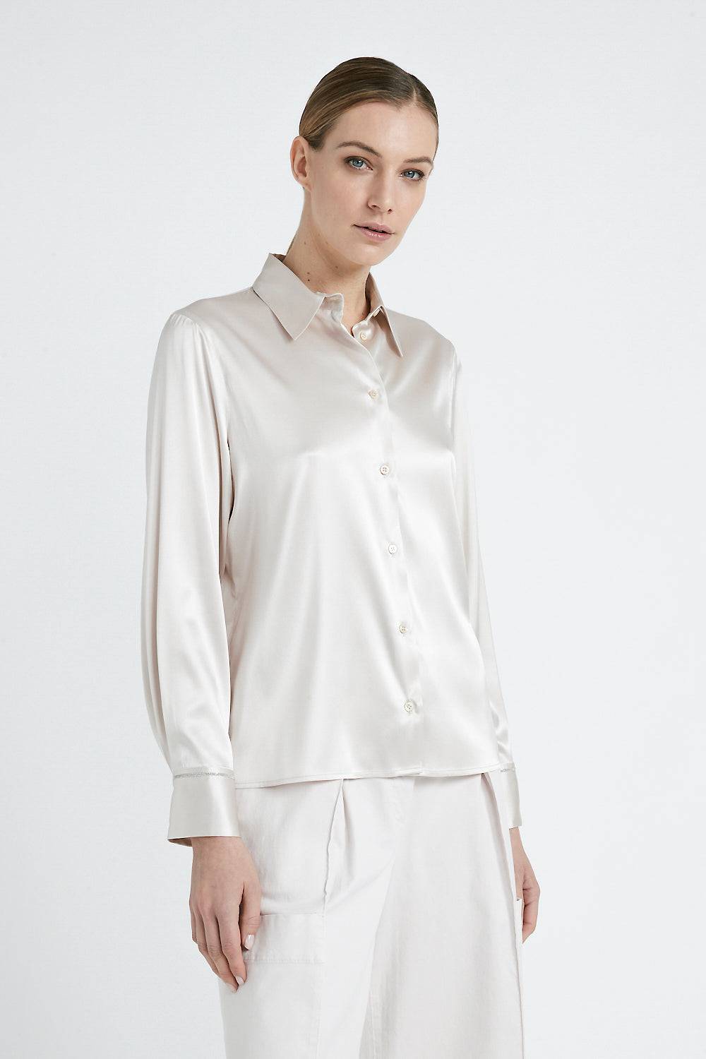Peserico Camicia in raso di seta stretch Promozione