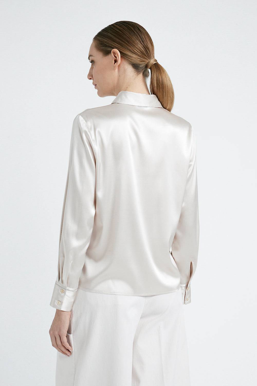 Peserico Camicia in raso di seta stretch Promozione