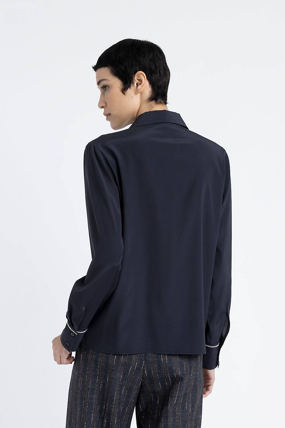 Peserico Camicia in crepe de chine di seta stretch Spedizione Gratuita