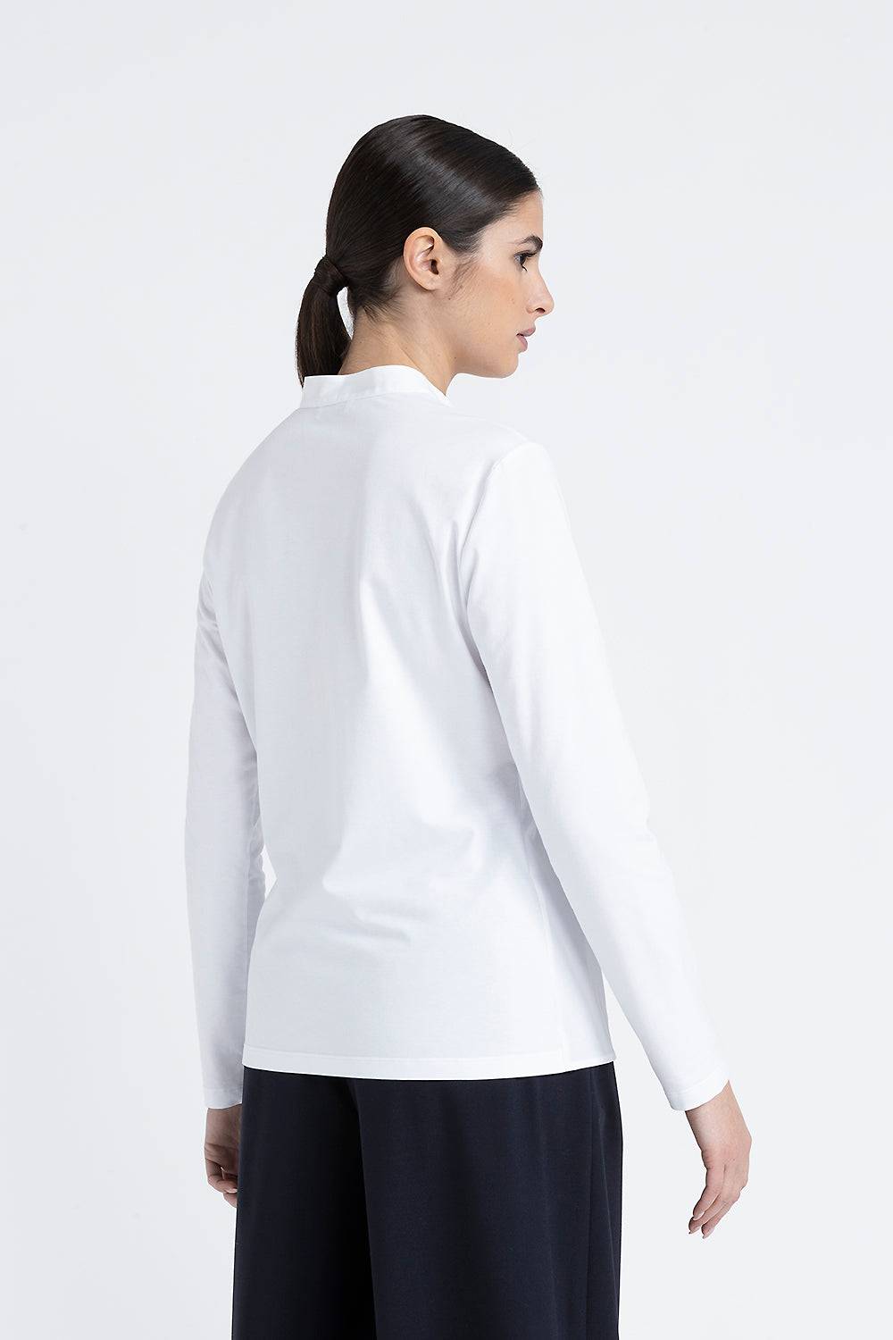 Peserico Camicia coreana in popeline e jersey di cotone Pezzi Unici