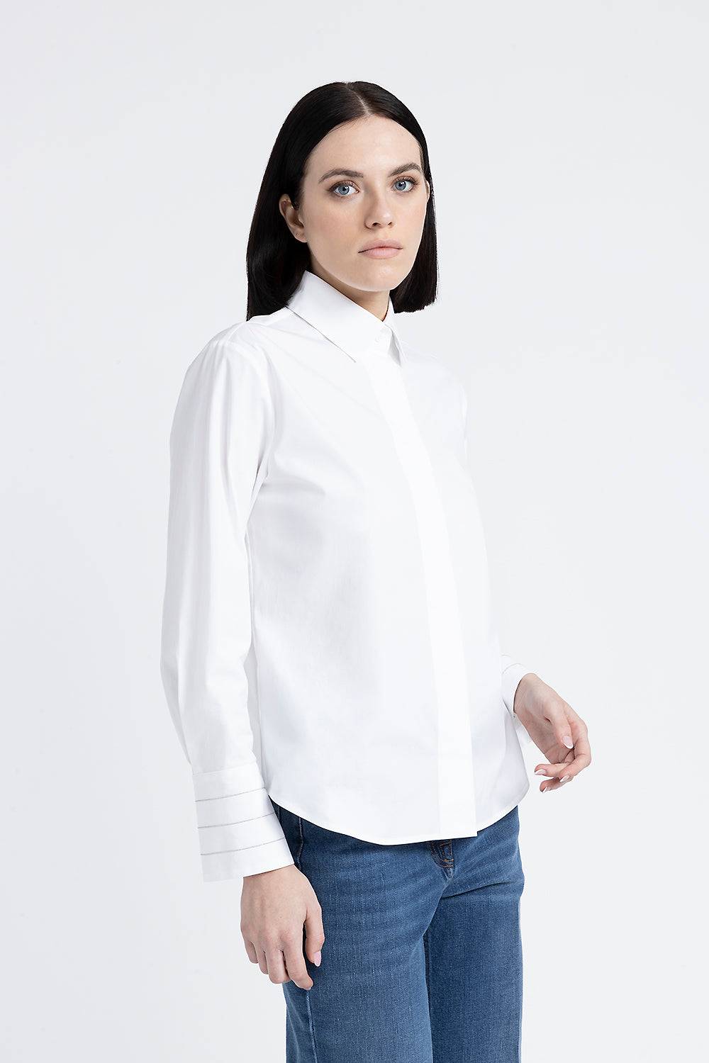 Peserico Camicia in popeline di cotone stretch