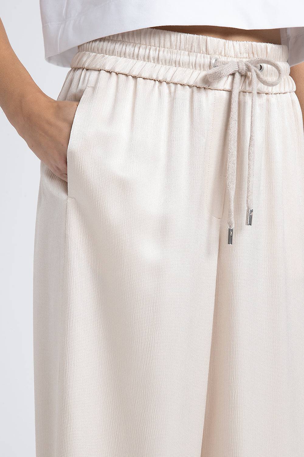 Peserico Pantalone wide semilucido in lana e viscosa Acquista Ora