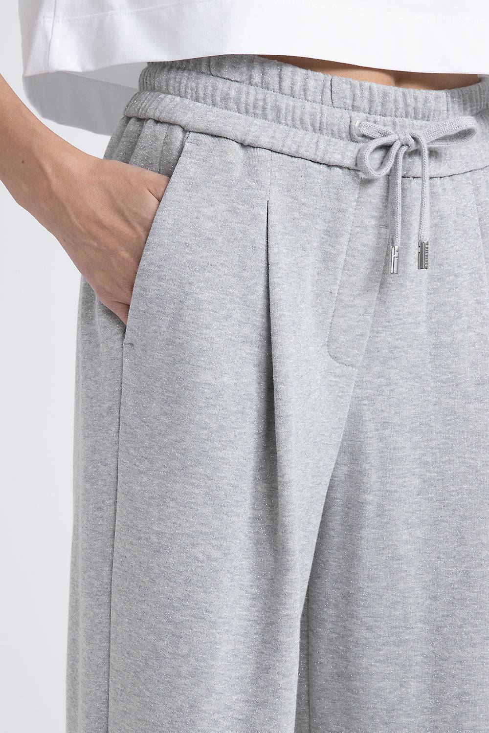 Peserico Pantalone in felpa garzata di cotone lurex Fino Al -60%