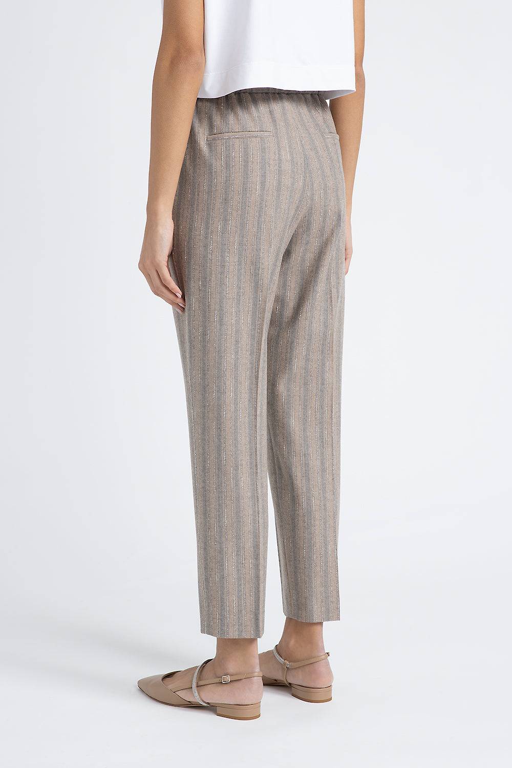 Peserico Pantalone con elastico in flanella di lana stretch Convenienza