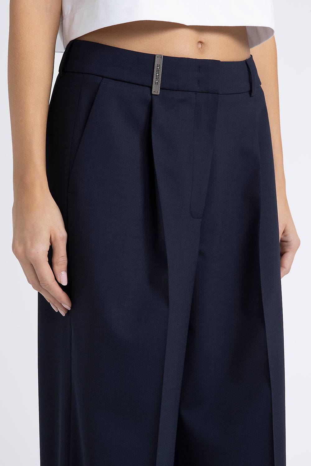Peserico Pantalone palazzo in lana tecnica Novità