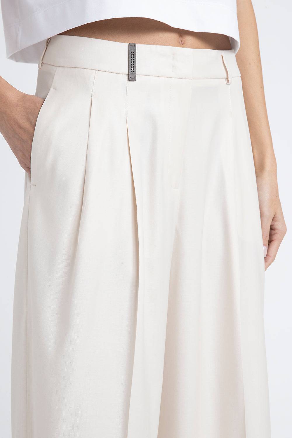 Peserico Pantalone wide in twill Saldi