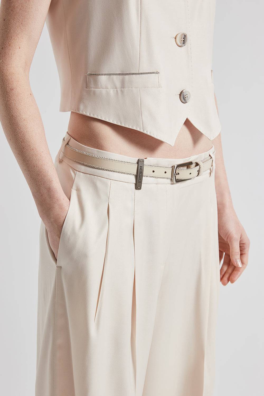 Peserico Pantalone wide in twill Saldi