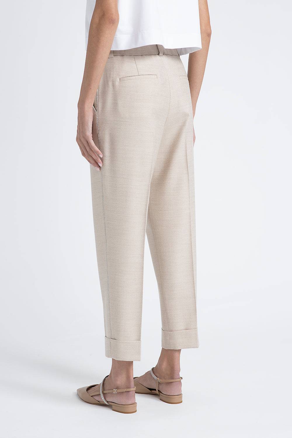Peserico Pantalone in tela di lana jaspé comfort Loro Piana Hotsell