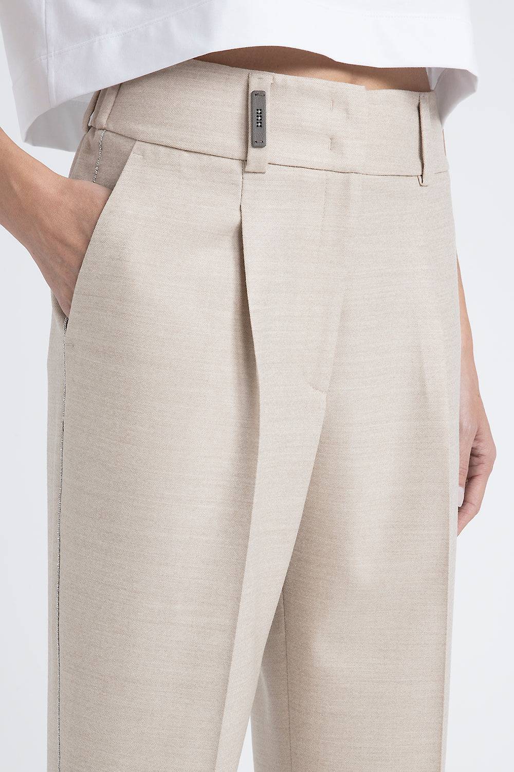 Peserico Pantalone in tela di lana jaspé comfort Loro Piana Hotsell