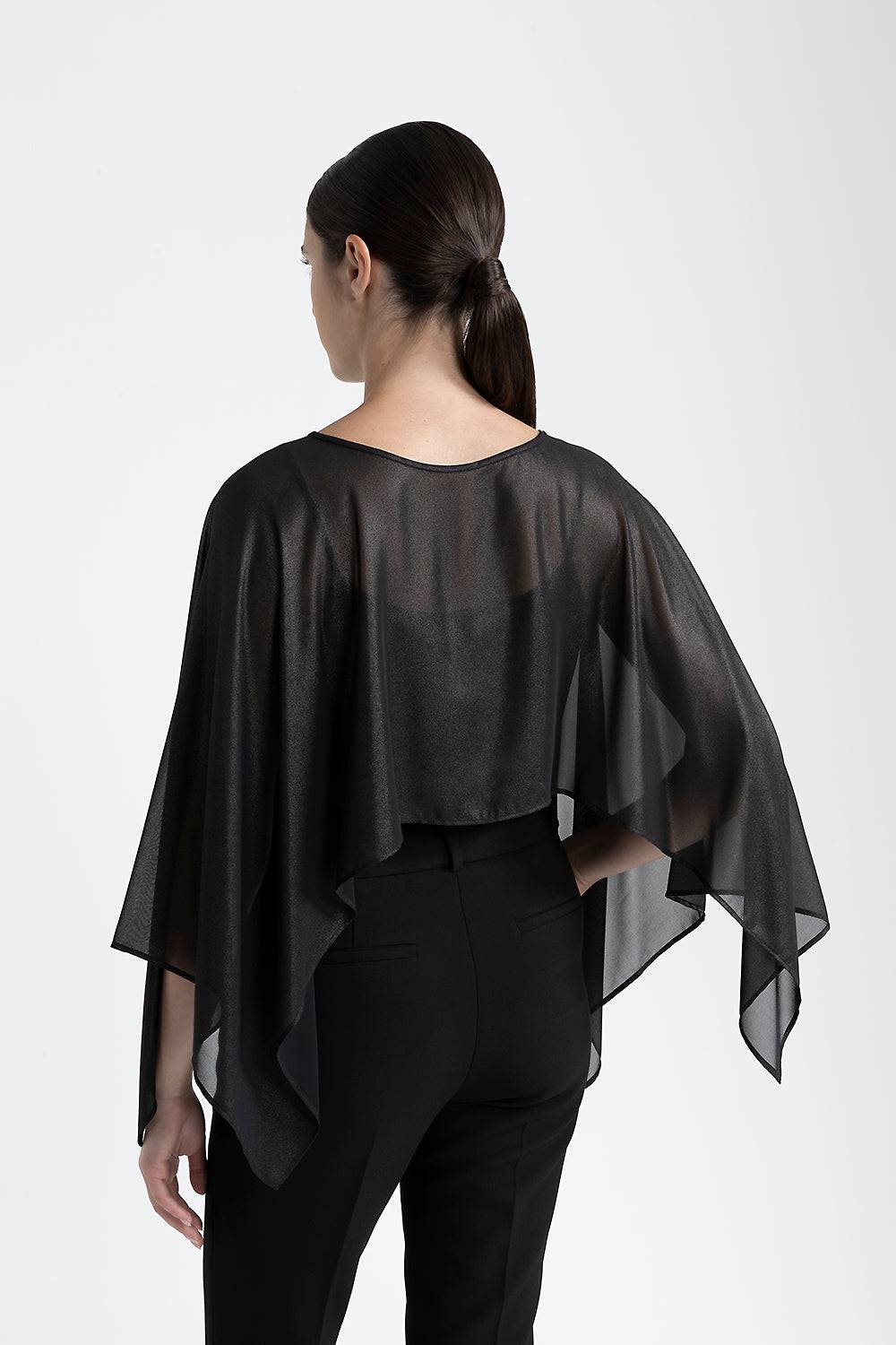 Peserico Poncho georgette laminata effetto bagnato In Saldo