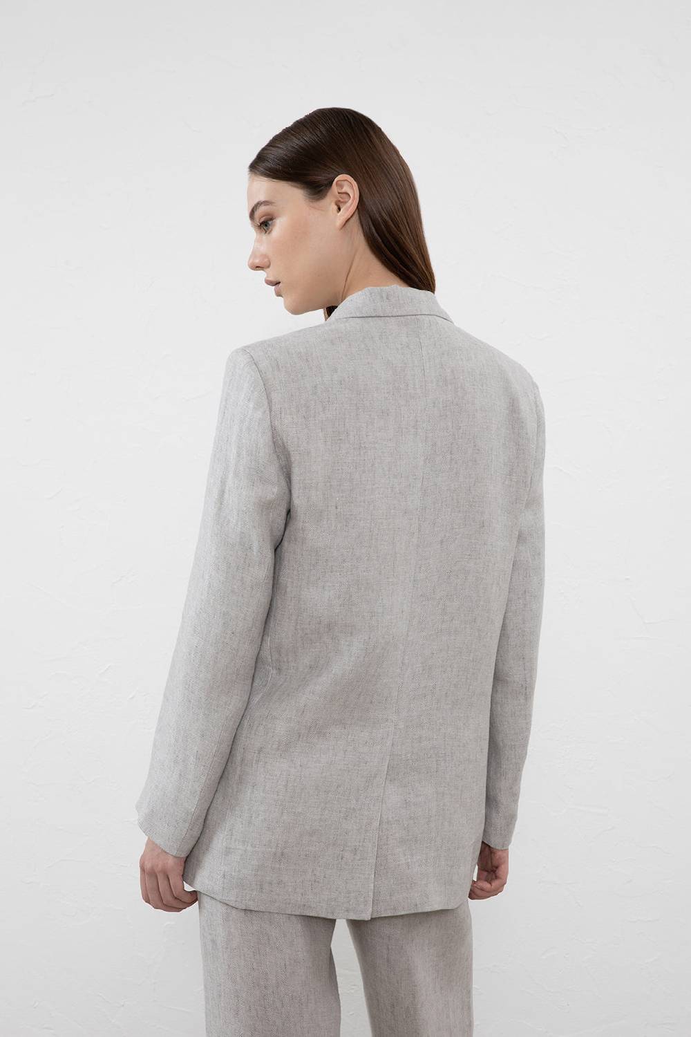 Peserico Blazer doppiopetto in puro lino In Vendita