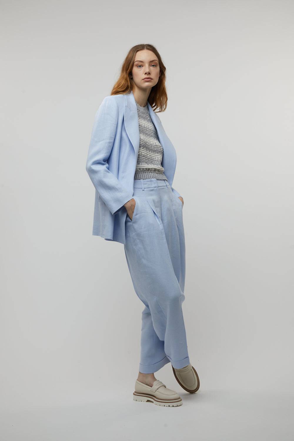 Peserico Blazer doppiopetto in gabardina di puro lino Saldi