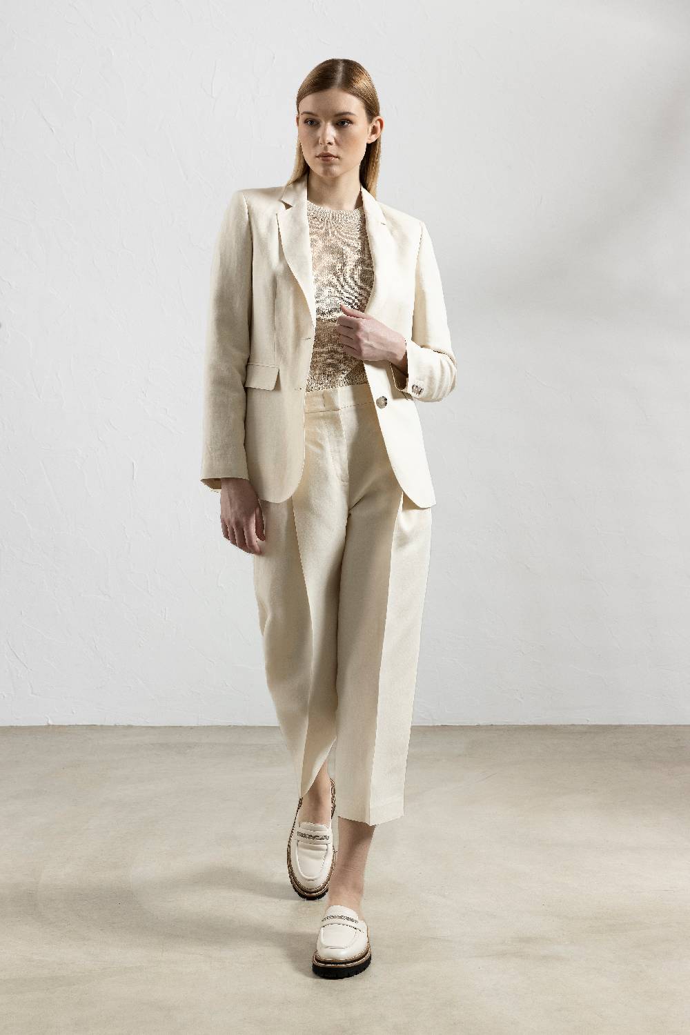 Peserico Blazer monopetto in lino e viscosa Hotsell