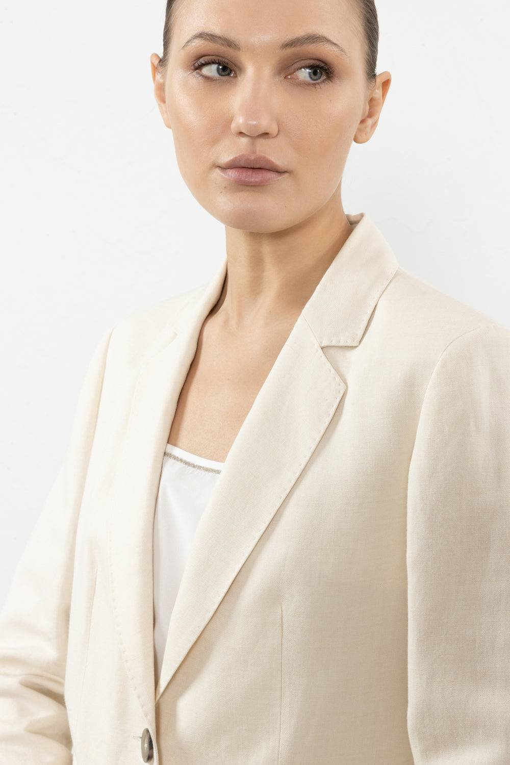 Peserico Blazer monopetto in lino e viscosa Hotsell