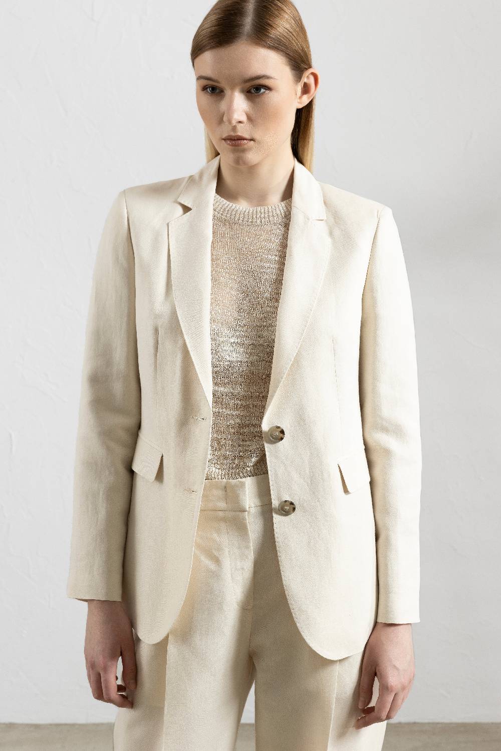 Peserico Blazer monopetto in lino e viscosa Hotsell