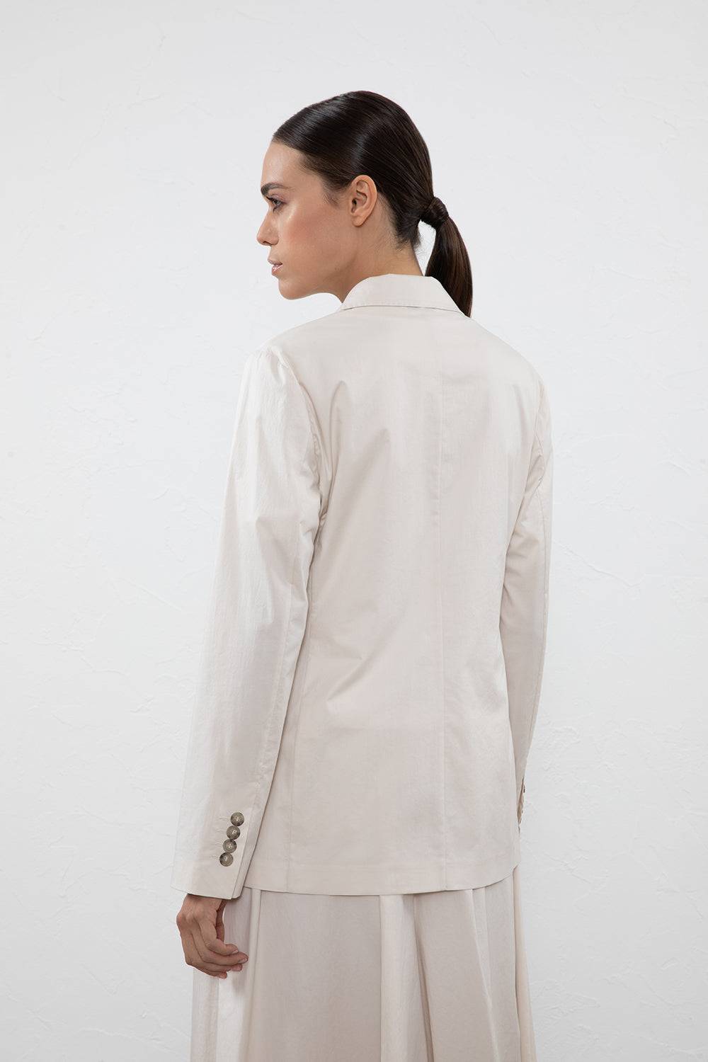 Peserico Blazer monopetto in raso leggero di cotone stretch Saldi Di Fabbrica