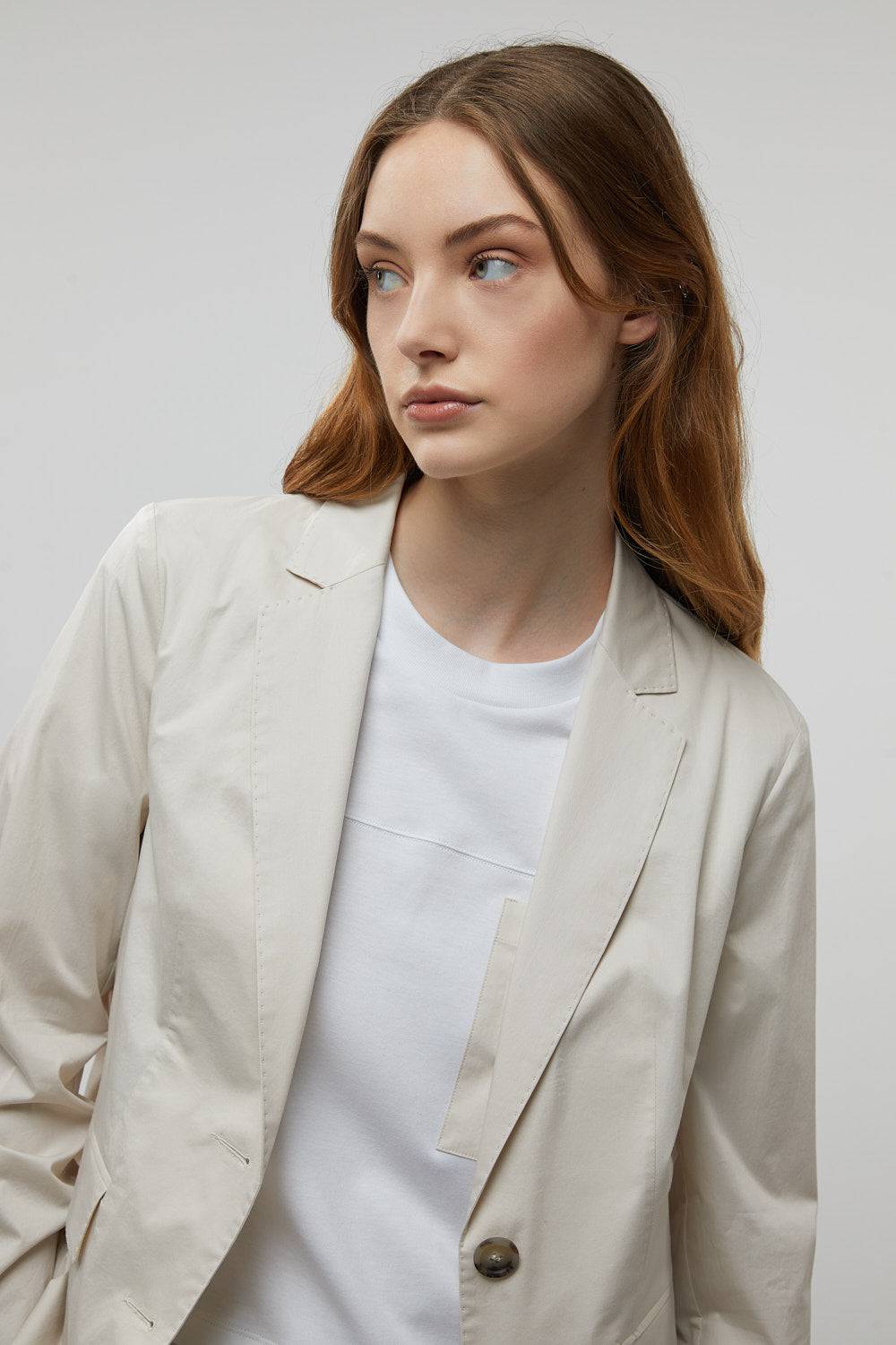Peserico Blazer monopetto in raso leggero di cotone stretch Saldi Di Fabbrica
