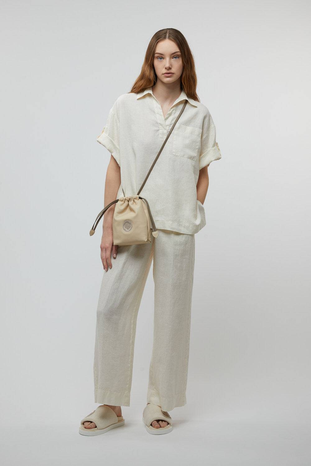 Peserico Blusa in tela di puro lino Vendite Flash