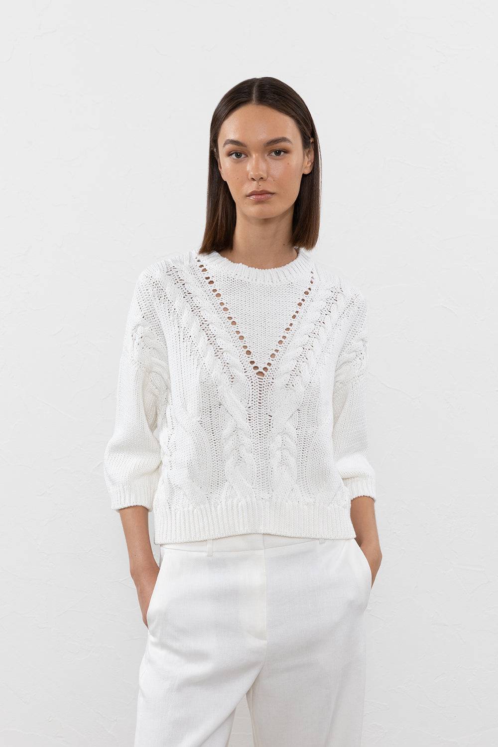 Peserico Maglia in fettuccia di puro cotone