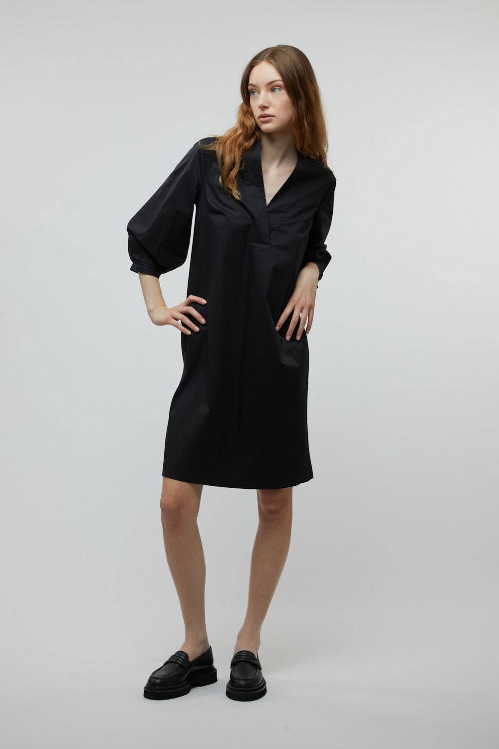Peserico Abito midi in popeline di cotone stretch Promozione Limitata