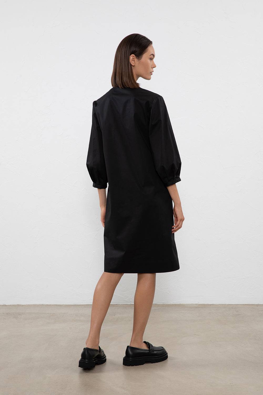 Peserico Abito midi in popeline di cotone stretch Promozione Limitata