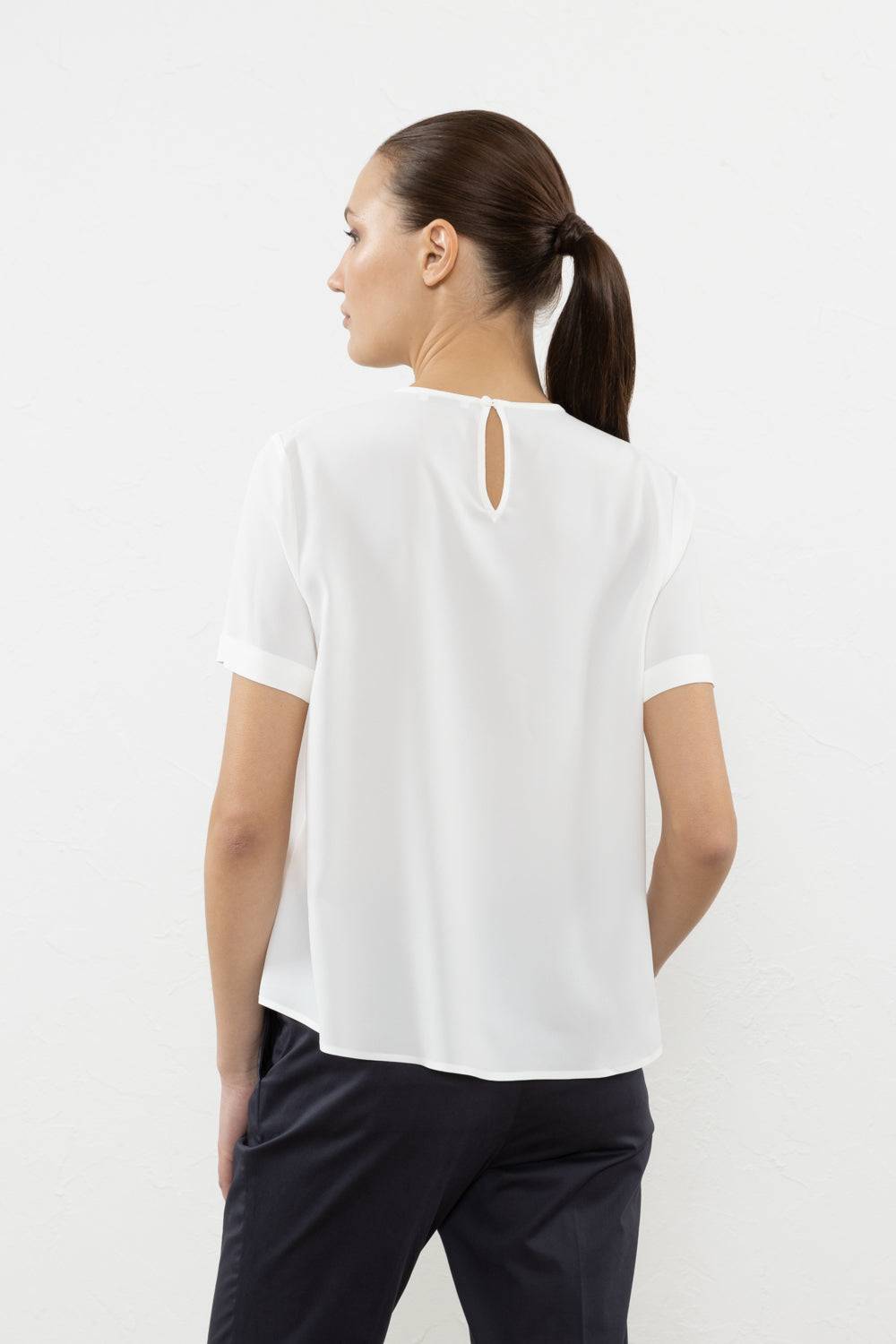 Peserico T-shirt in crepe de chine misto seta Sottocosto