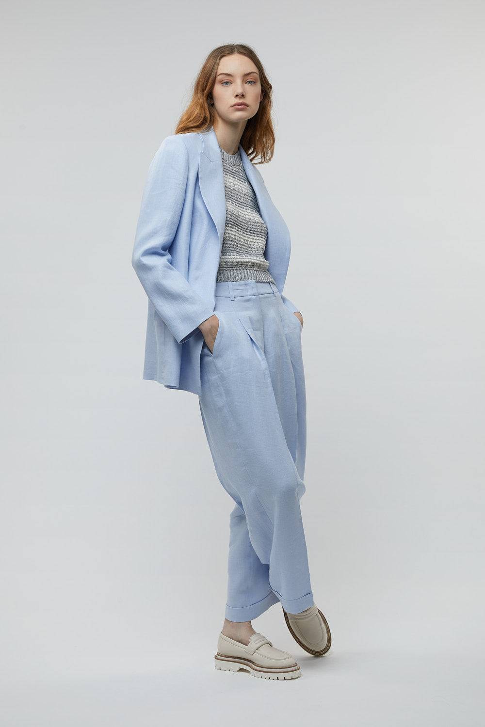 Peserico Top in filato di viscosa, lino, lurex e paillettes Presa