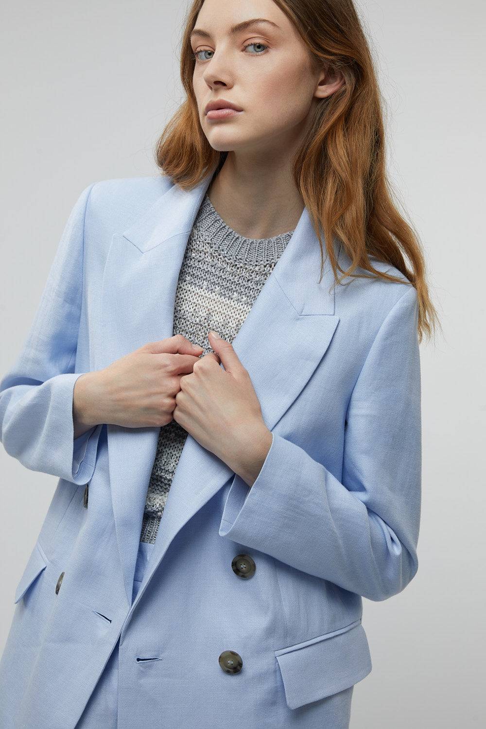 Peserico Top in filato di viscosa, lino, lurex e paillettes Presa