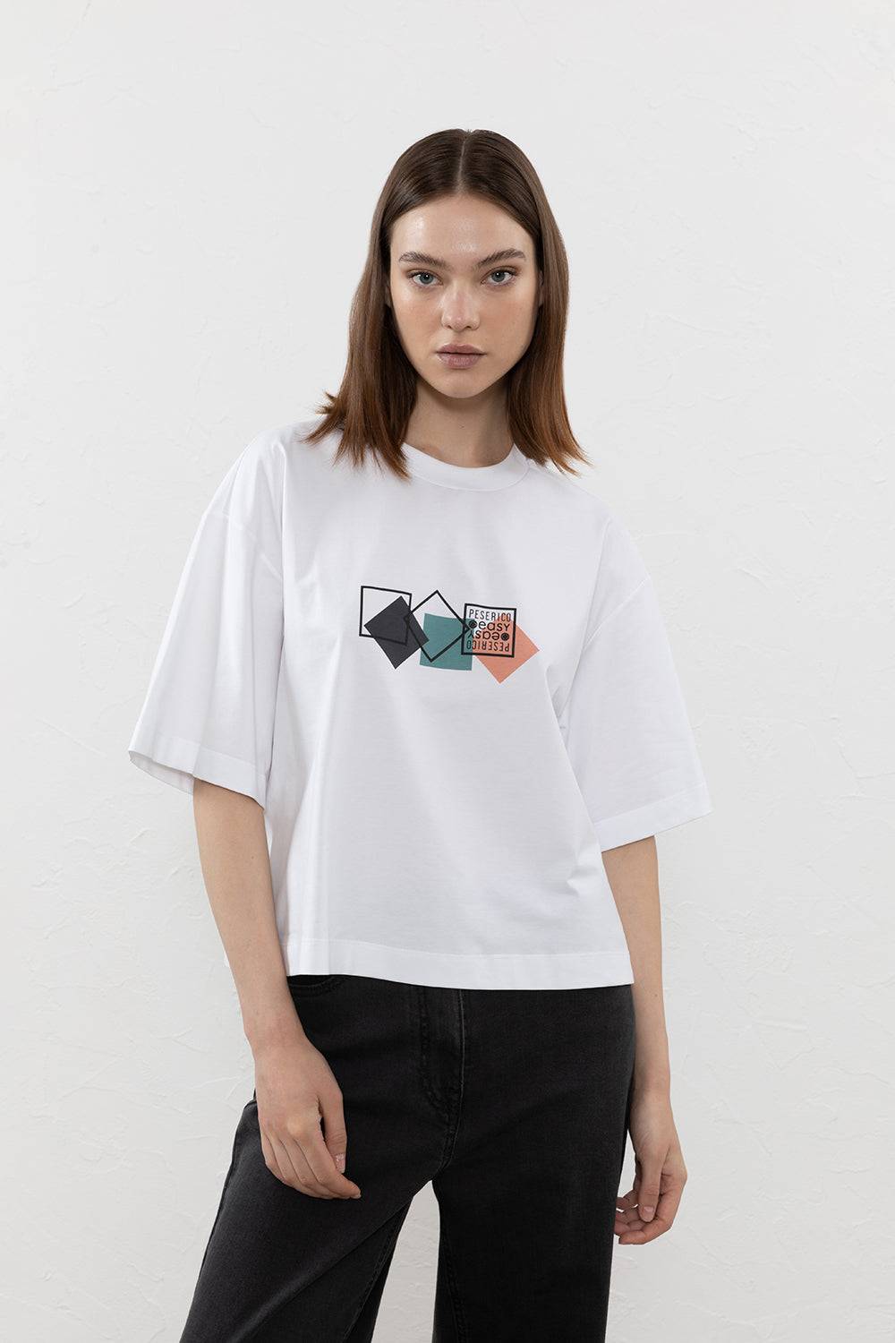 Peserico T-shirt in jersey di cotone