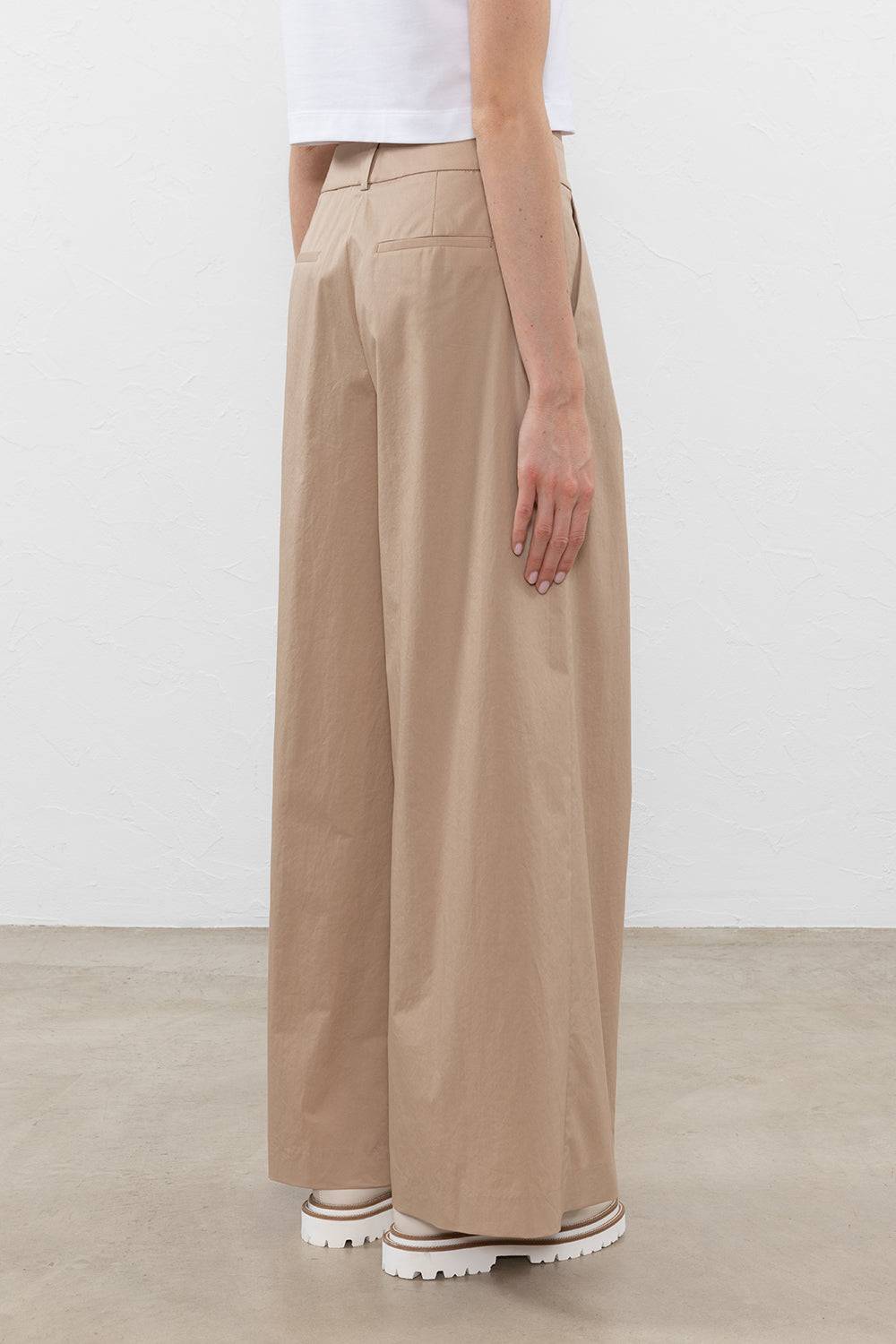 Peserico Pantalone in raso leggero di cotone mano vela Vendita Economica