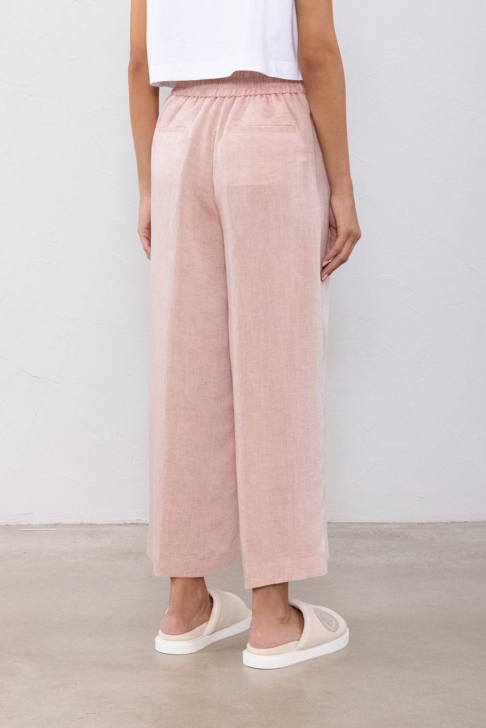 Peserico Pantalone in viscosa e lino Italy