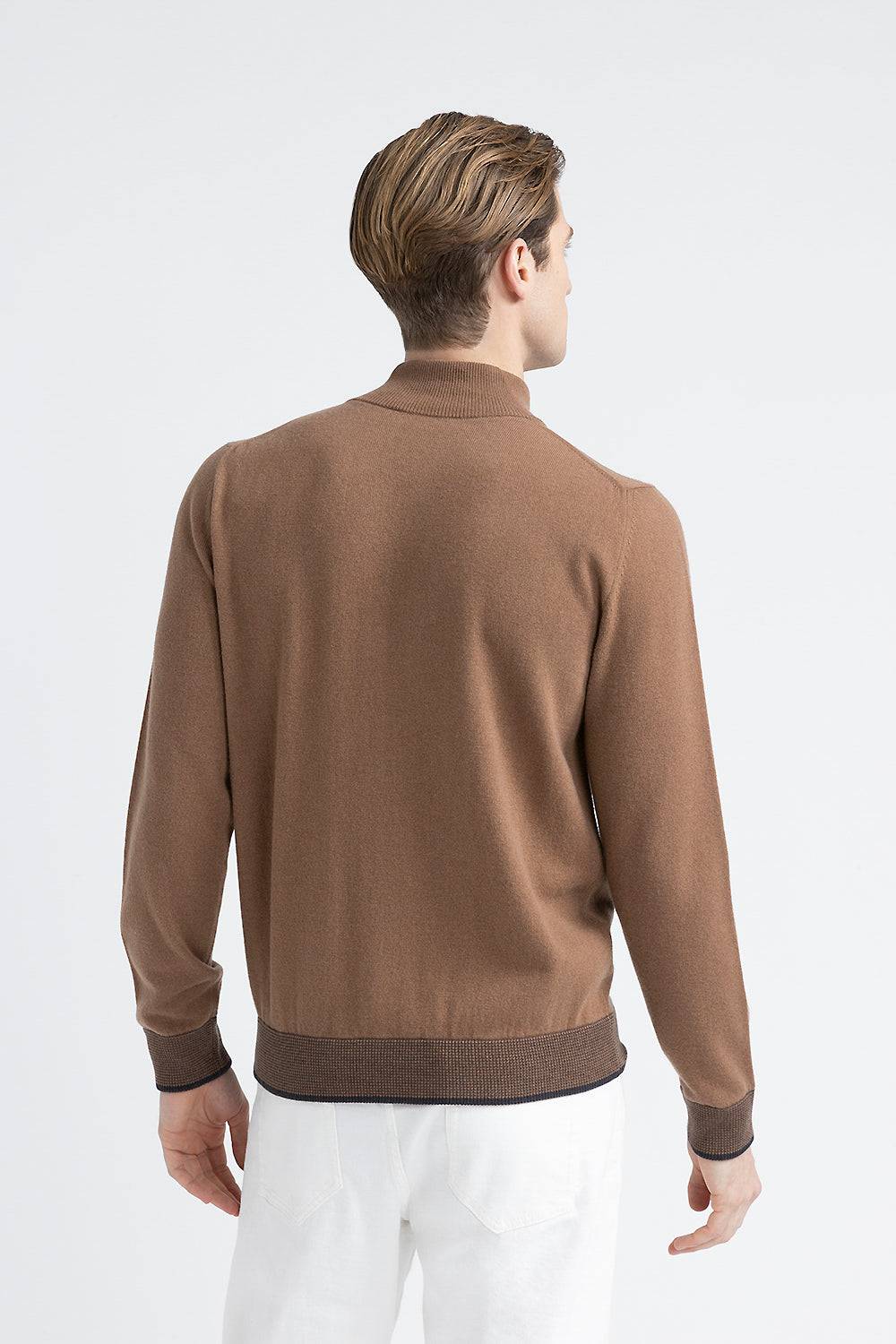 Peserico Maglia collo alto con zip in lana, seta e cashmere Prezzo Ridotto