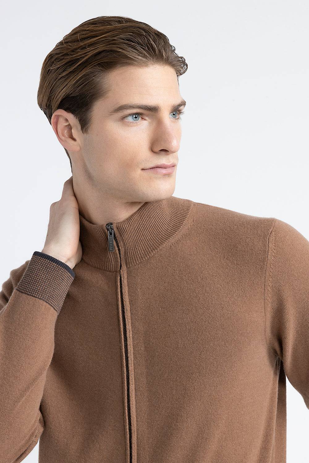 Peserico Maglia collo alto con zip in lana, seta e cashmere Prezzo Ridotto