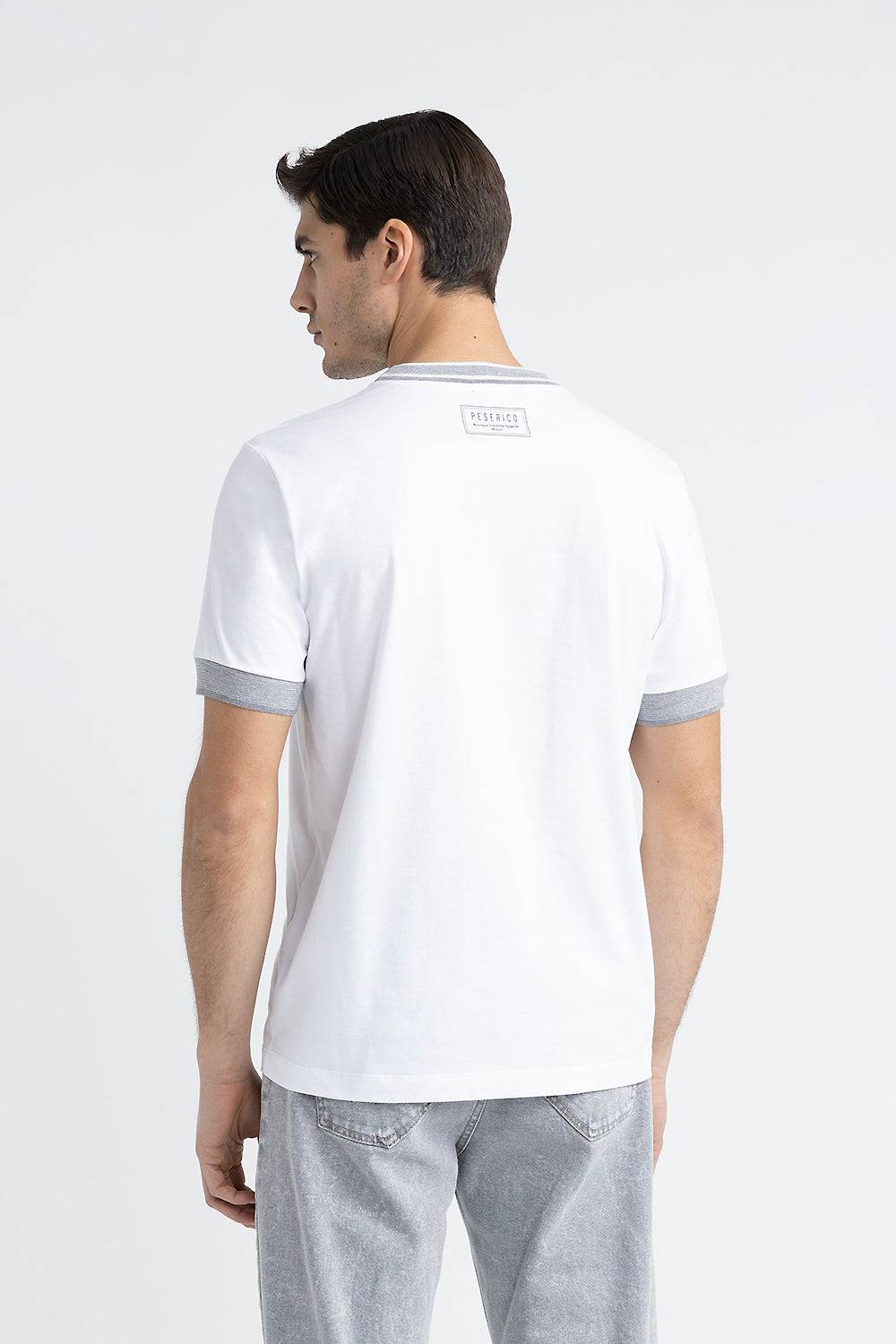 Peserico T-shirt in jersey di cotone con dettagli tricot Economico