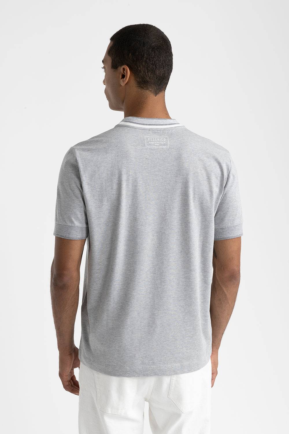 Peserico T-shirt in jersey di cotone con dettagli tricot Online
