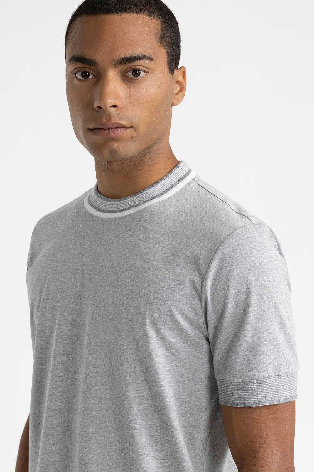 Peserico T-shirt in jersey di cotone con dettagli tricot Online