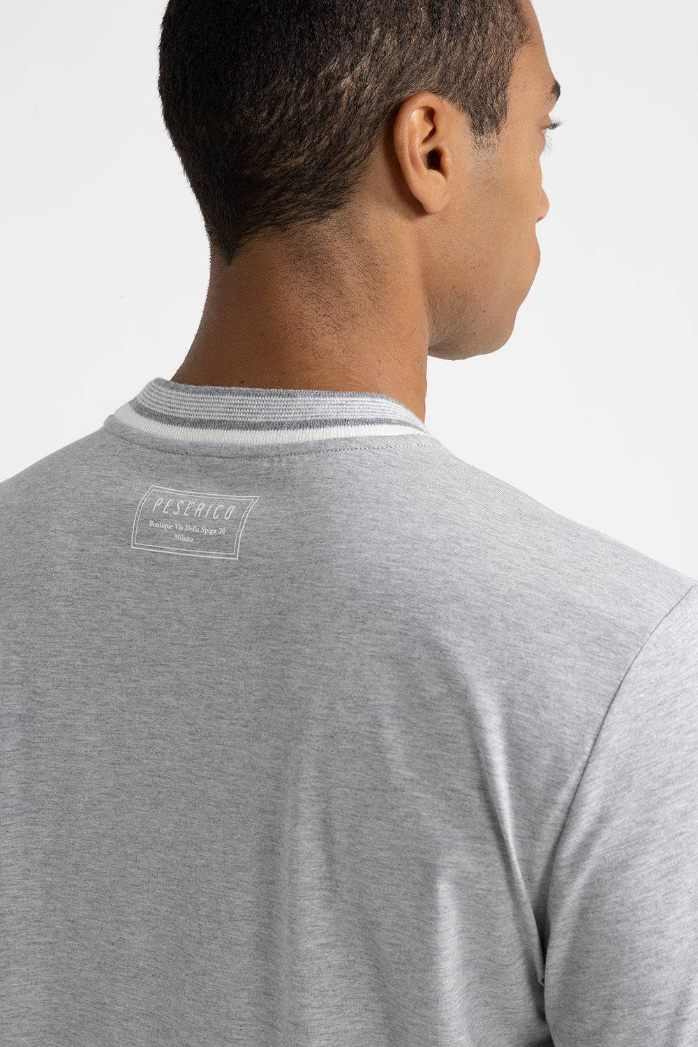 Peserico T-shirt in jersey di cotone con dettagli tricot Online