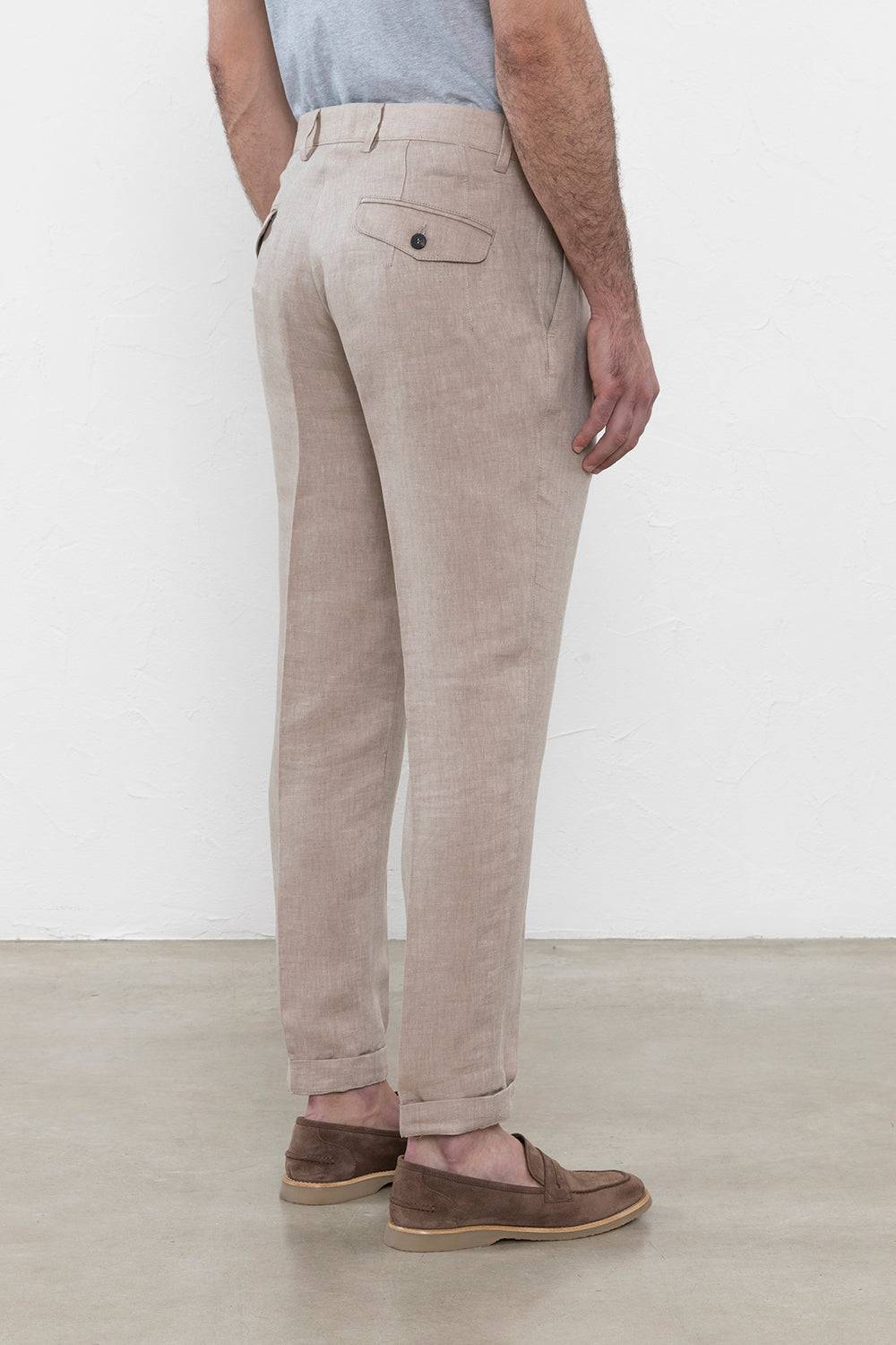 Peserico Pantalone chino in chevron di puro lino Saldi