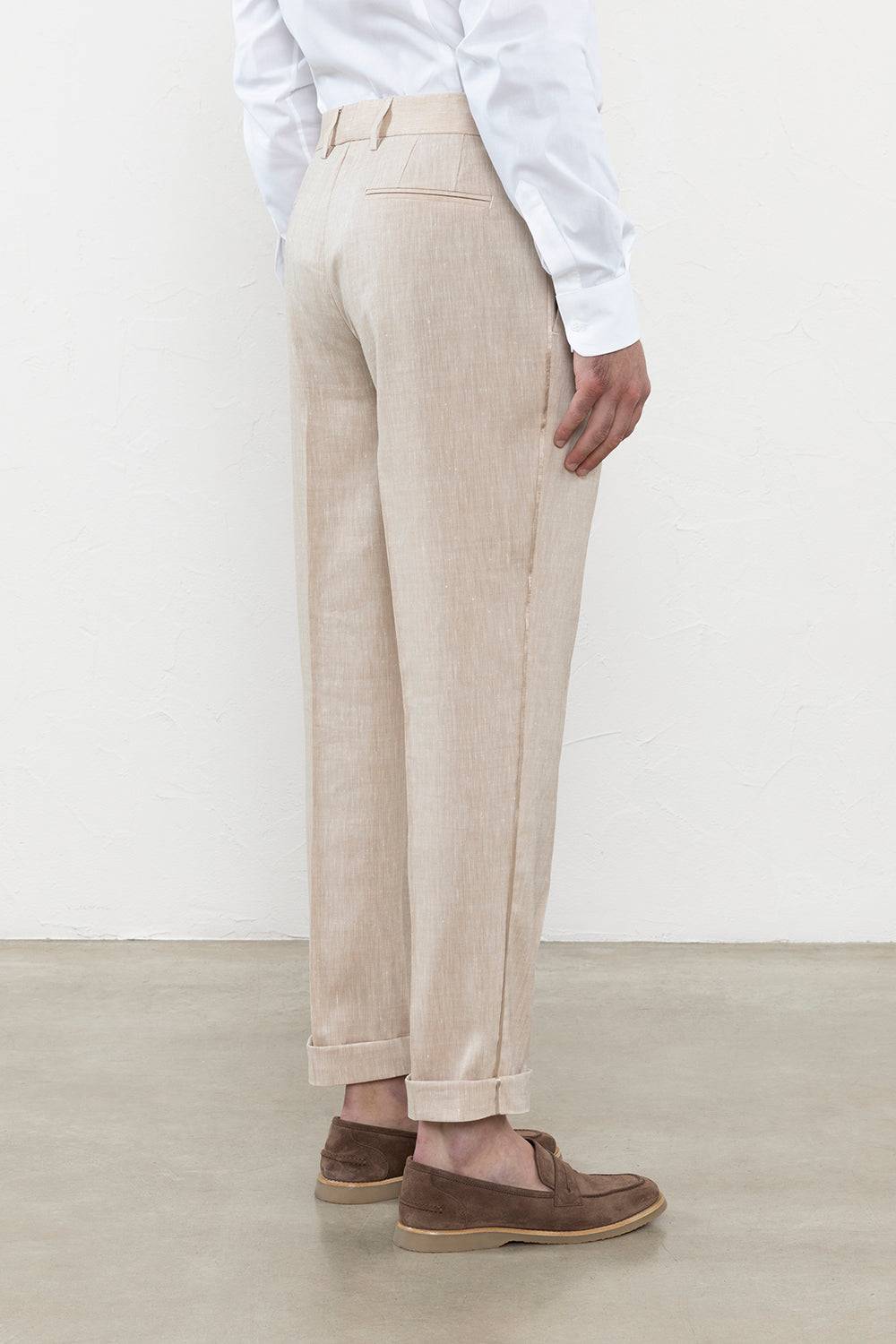 Peserico Pantalone classico in tela Estrato di lana e lino Italy