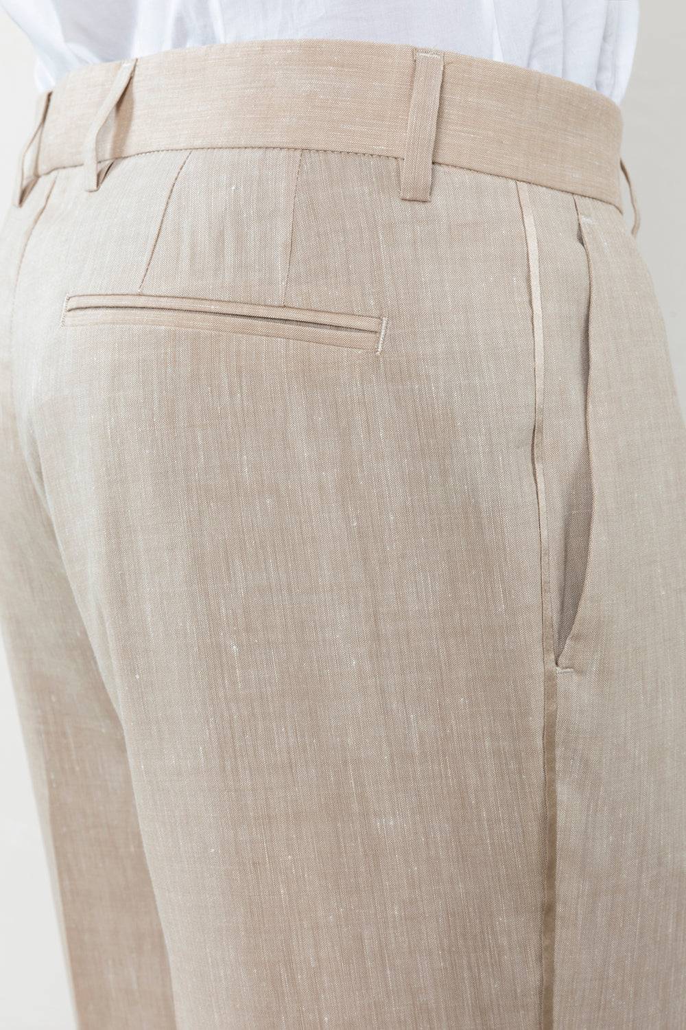 Peserico Pantalone classico in tela Estrato di lana e lino Italy