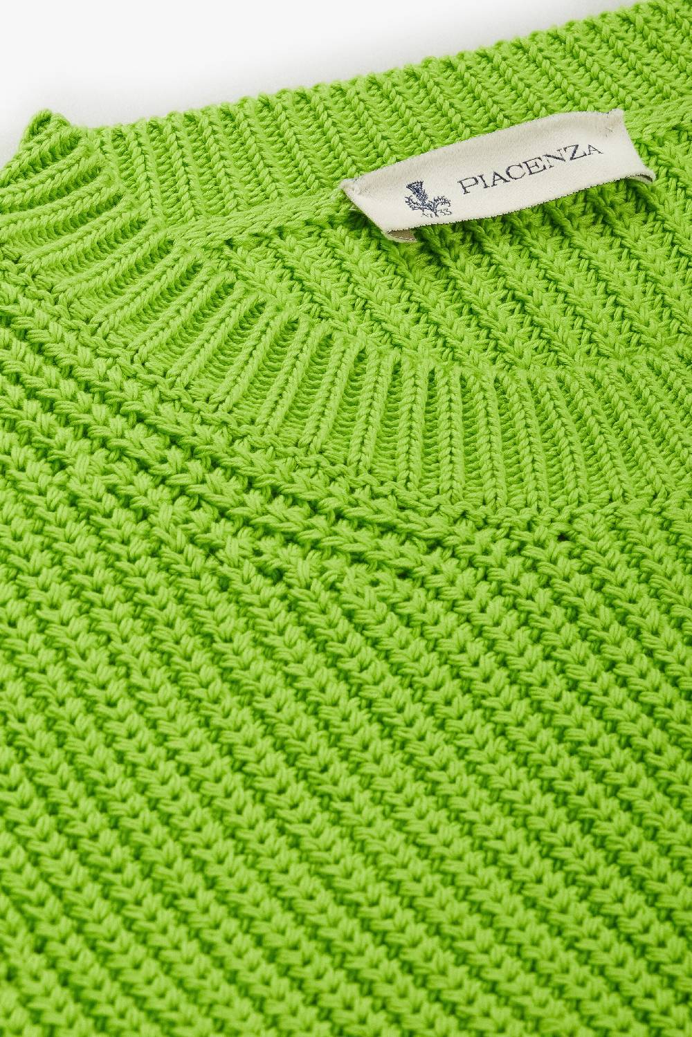 Piacenza 1733 Maglione cob stitch verde fluo Sconto