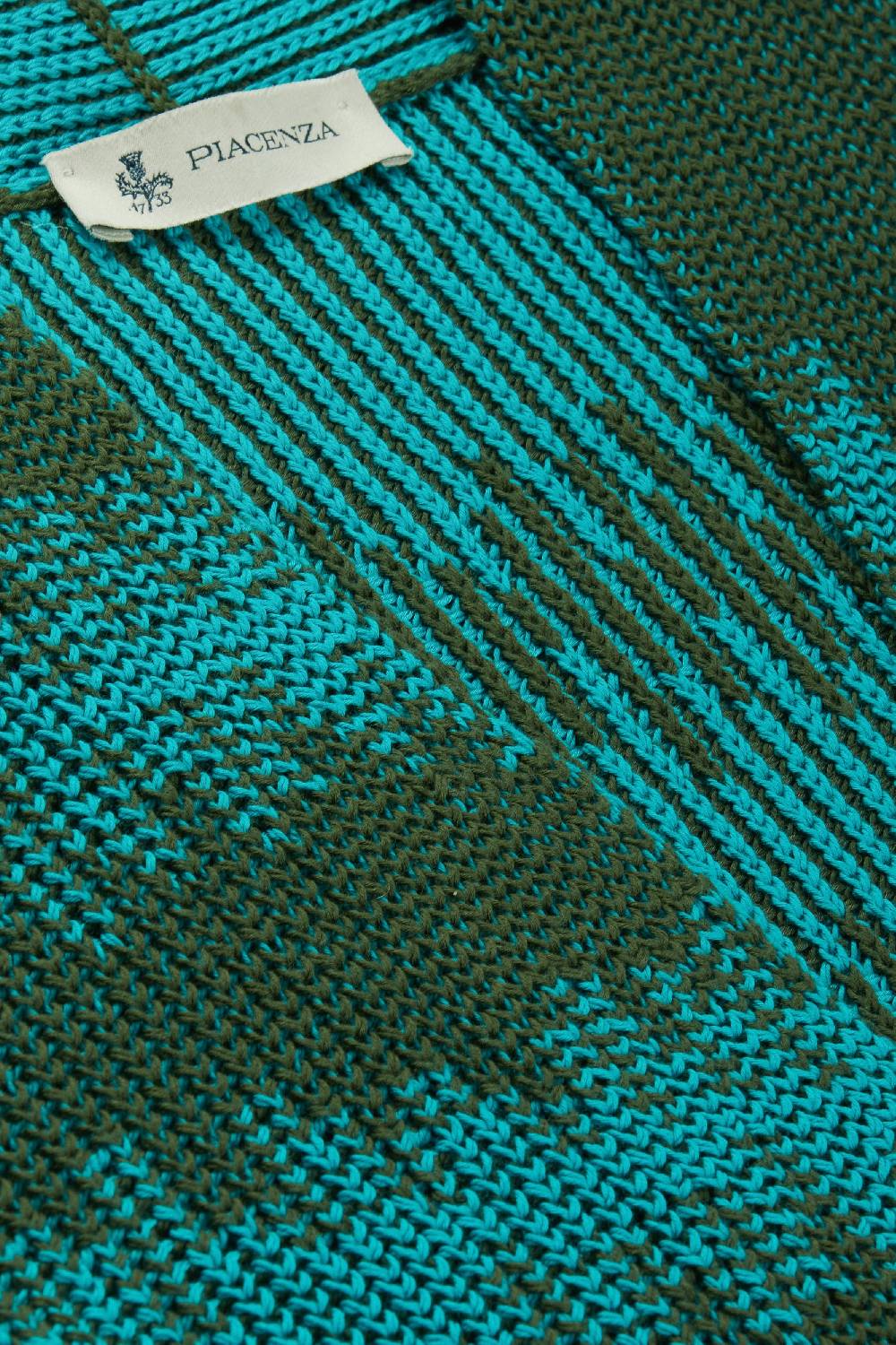 Piacenza 1733 Cardigan senza bottoni verde chiaro e scuro Offerte