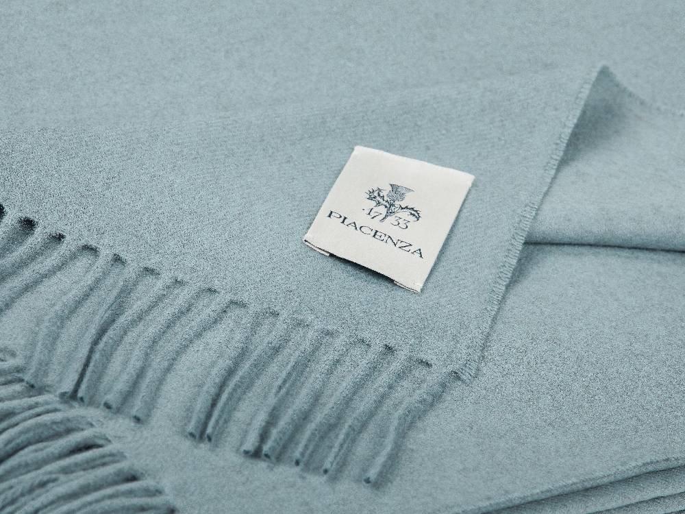 Piacenza 1733 Aeternum Plaid cielo in puro Cashmere Nuova