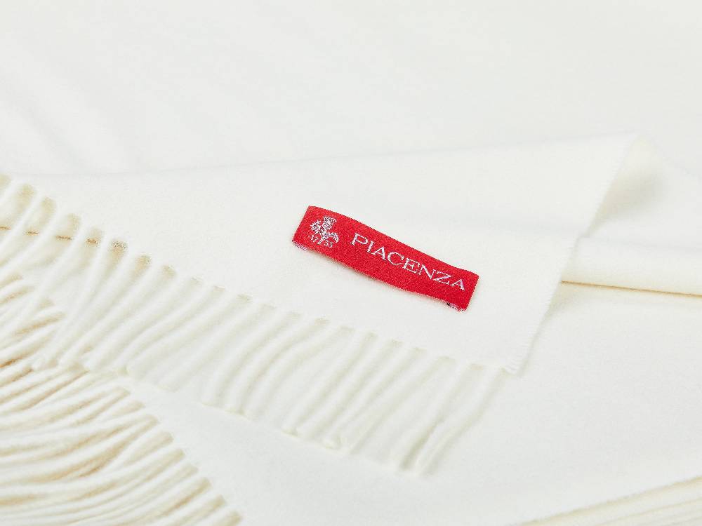 Piacenza 1733 Aeternum Plaid bianco in puro Cashmere In Linea