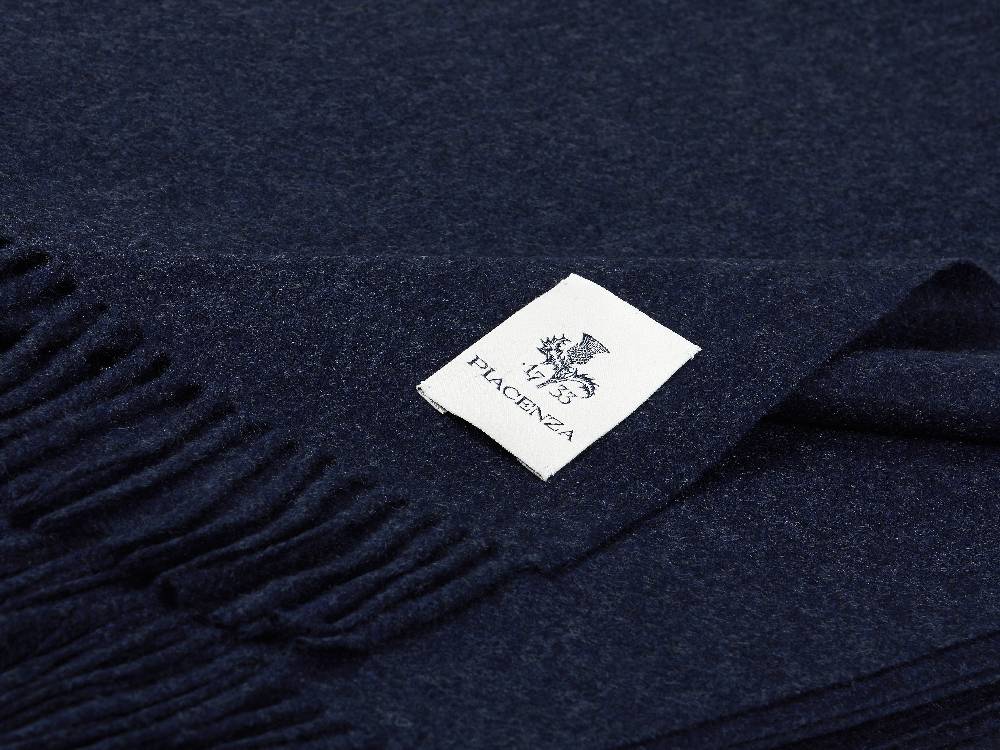 Piacenza 1733 Aeternum Plaid Navy in puro Cashmere Qualità