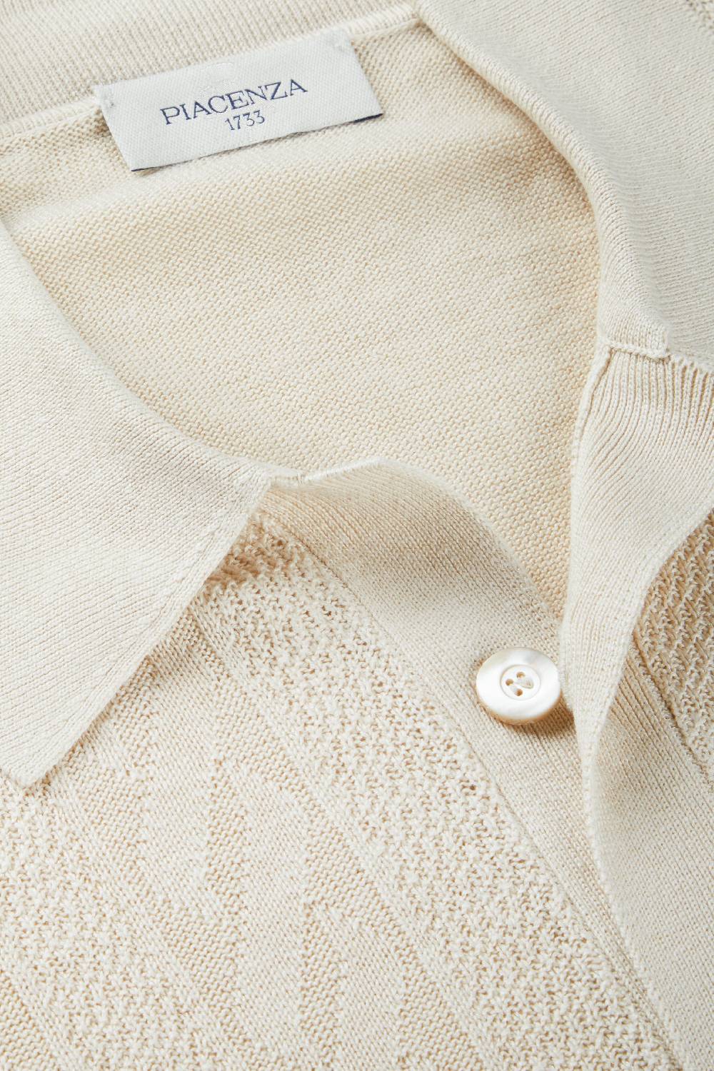 Piacenza 1733 Camicia maniche corte sand and wave panna Moda