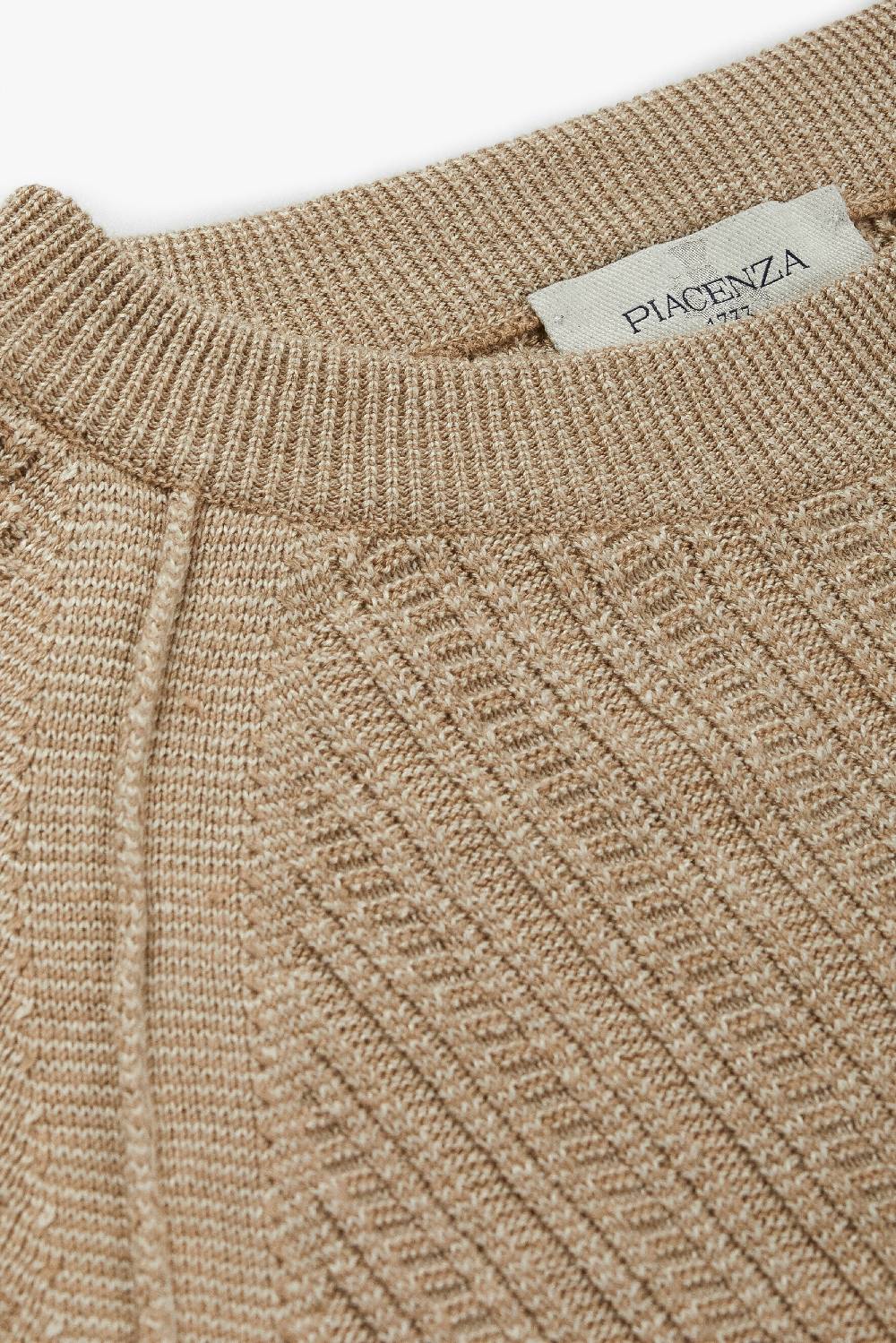 Piacenza 1733 Maglia maniche lunghe two tone ladder rib naturale 2025