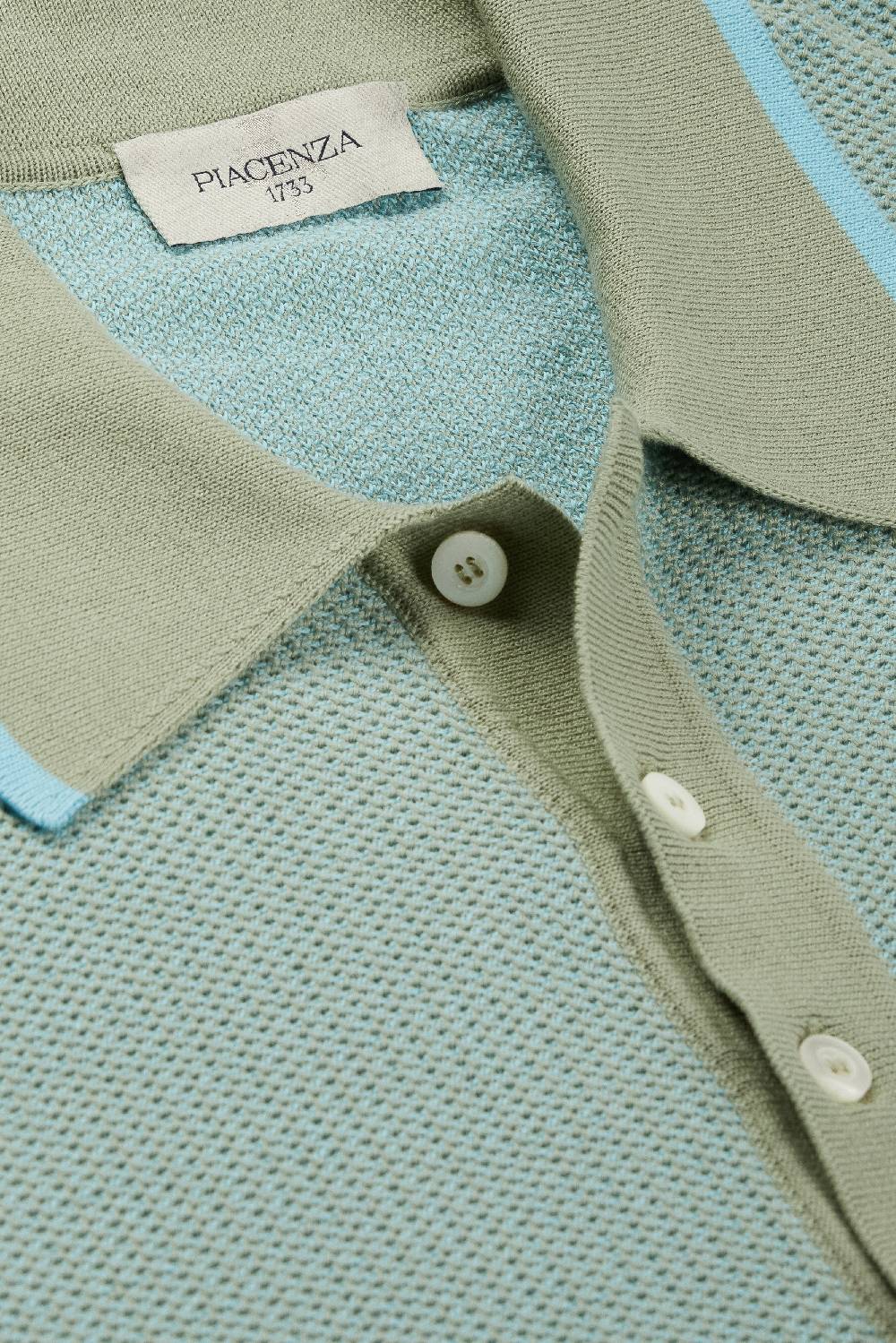 Piacenza 1733 Polo two tone fish scale azzurro e salvia Affare Del Giorno