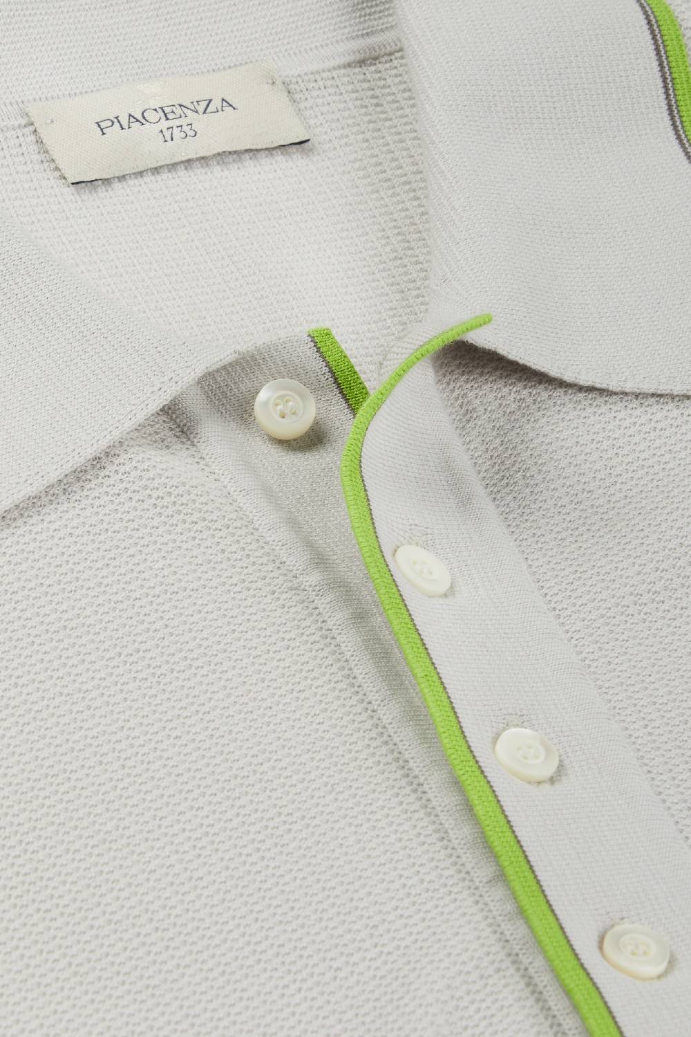 Piacenza 1733 Polo shell stitch con bordo verde fluo Sottocosto